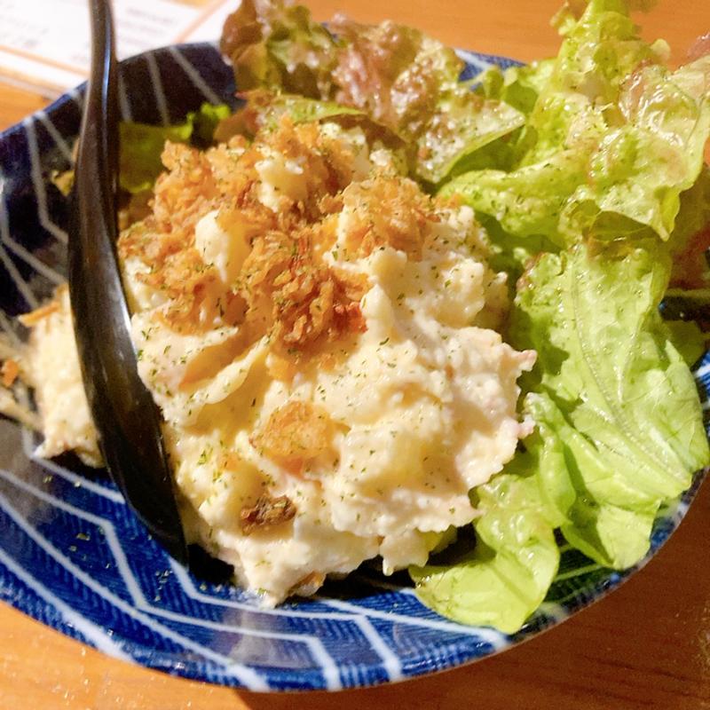 西洋山葵のコンビーフポテサラ(野菜巻き串屋 博多うずまき 広島袋町店)