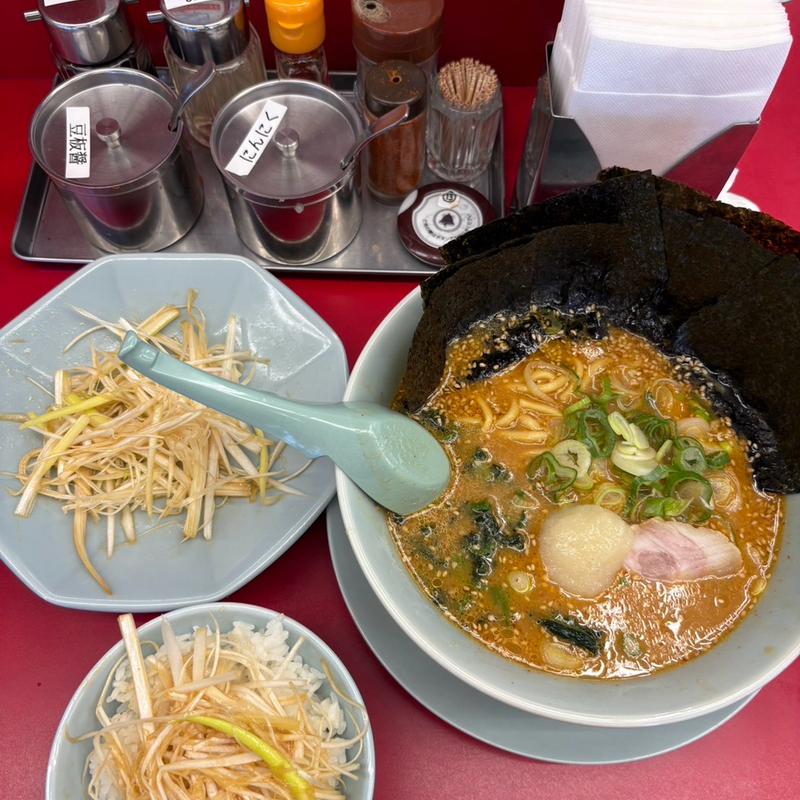 特製味噌ラーメン　半ライス  白髪ネギ　のり(ラーメン山岡家 越谷レイクタウン店)