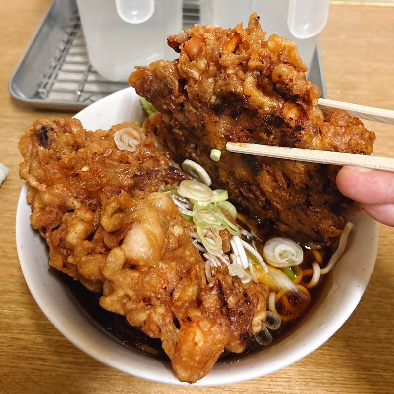 冷そば普通、ジャンボゲソ天、ジャンボゲソ天(一由そば )