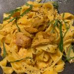 ウニ明太パスタ　フェットチーネ