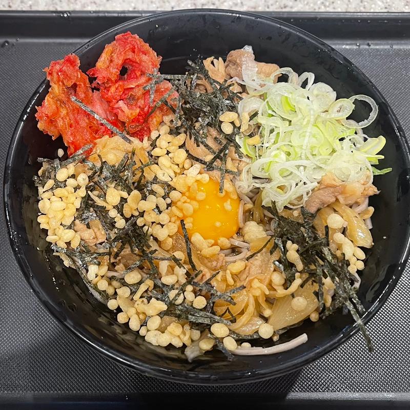 月見うま肉そば(名代 富士そば 北千住店 )