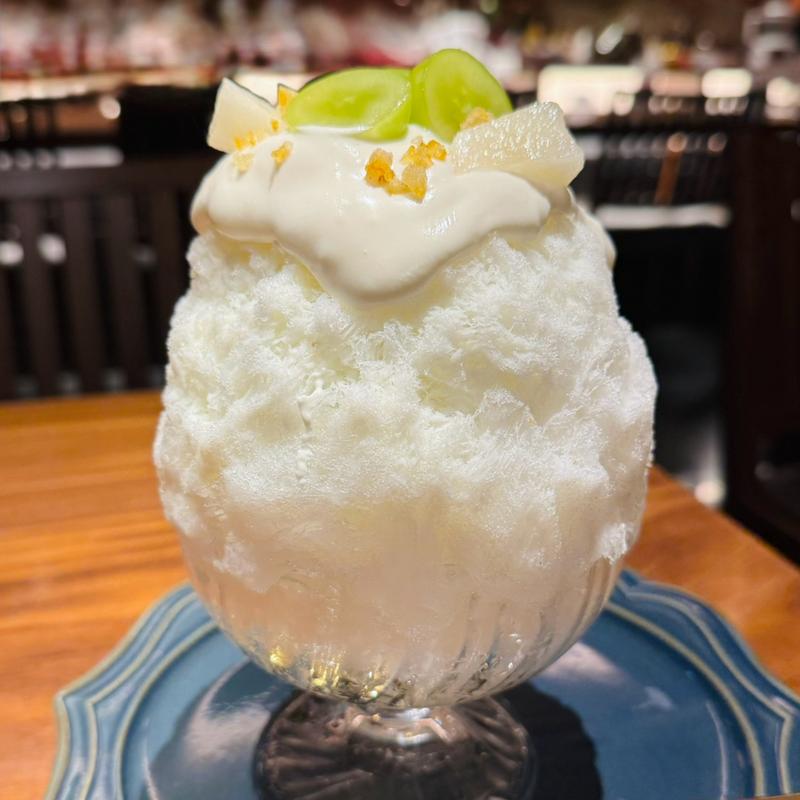 なしとマスカットの氷(ハーフ)(かき氷 葡萄屋)
