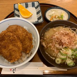 ミニソースカツ丼とミニおろし蕎麦のセット
