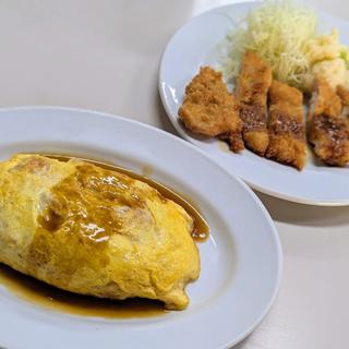 オムライス とんかつ
