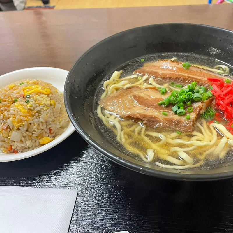 三枚肉そば 半炒飯セット(桜食堂)