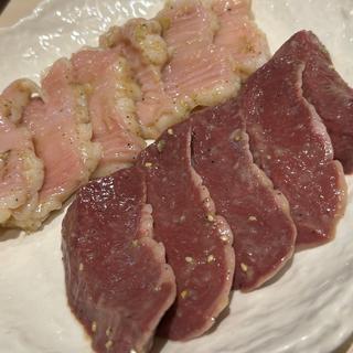 上ミノ薄切り＆ハツ(焼肉木村)