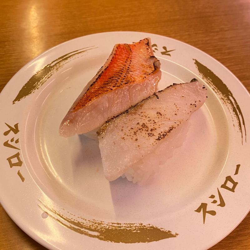 金目鯛と黒ムツの炙り食べ比べ(スシロー 津島店)