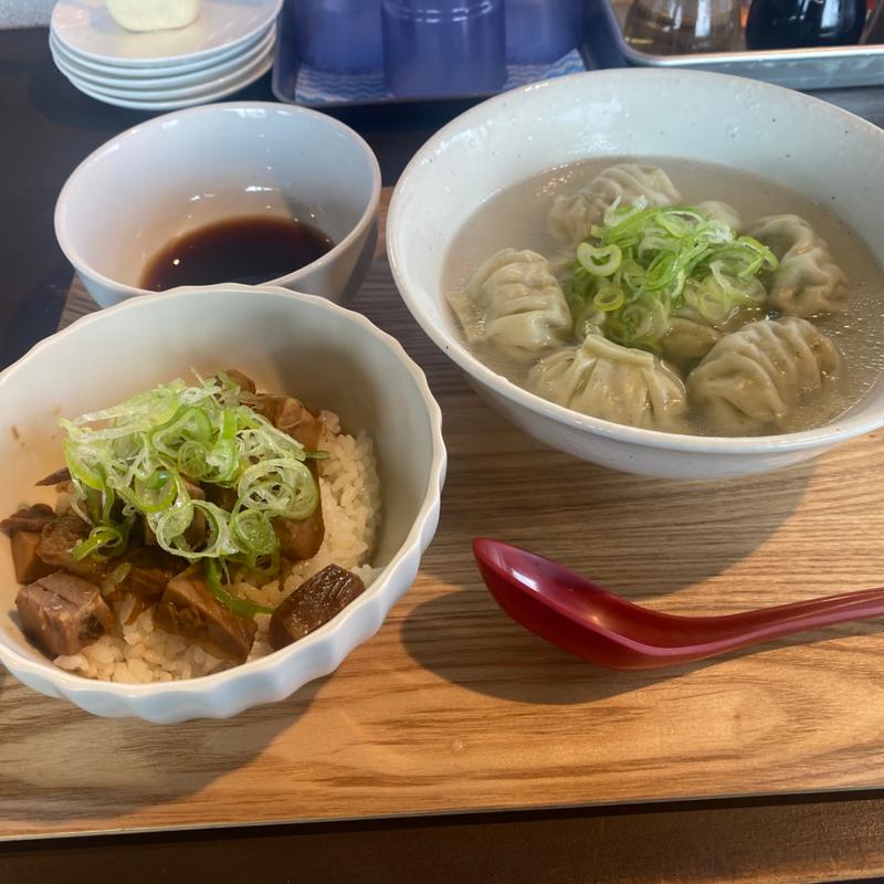 しそまる水餃子(x2)+チャーシュー丼(金まる餃子)