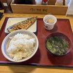 ご飯中盛　味噌汁　納豆　さば塩焼