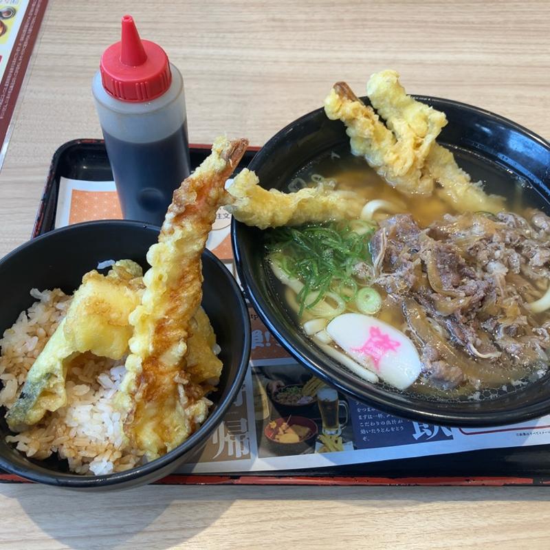 肉ごぼう天うどん満腹セット(資さんうどん 八千代店)