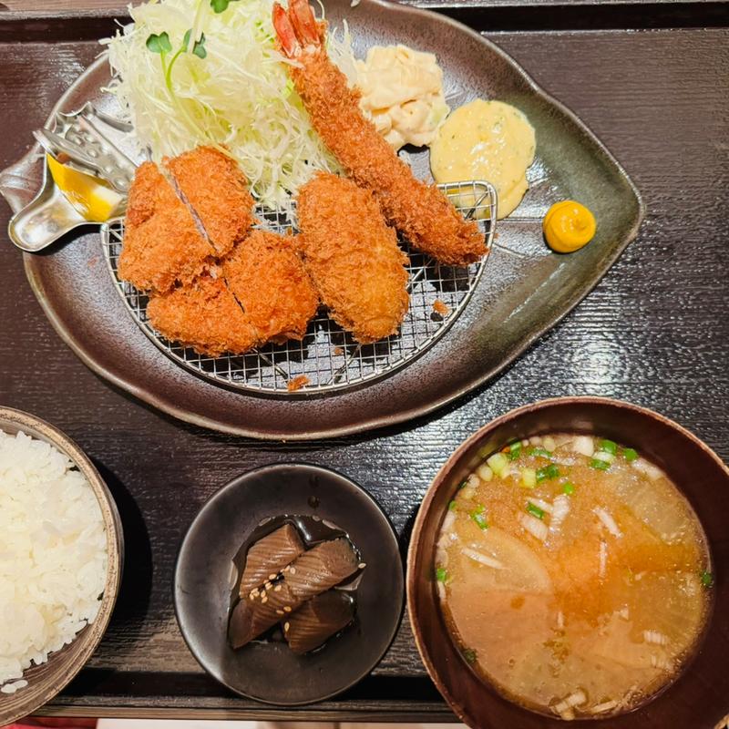 ミックスかつ定食(とんかつ 双葉)