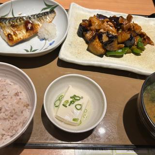 味噌なすと焼魚定食