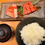 カルビ&ハラミランチ定食