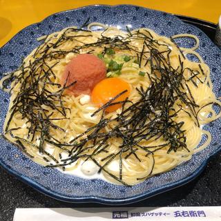 たらこと湯葉とモッツァレラチーズのカルボナーラ