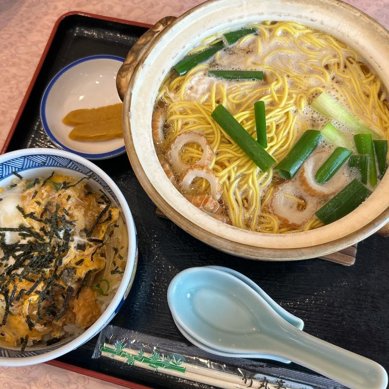 鍋焼きラーメン・ミニうつぼ丼セット(道の駅　かわうその里すさき )