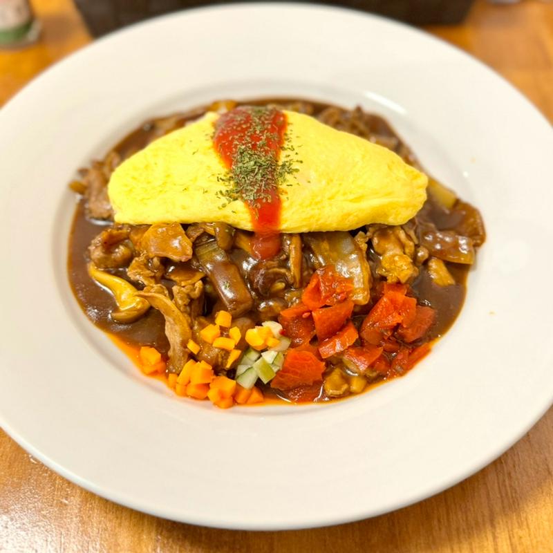 チーズオムレツハヤシライスセット(kitchen Slow Time)