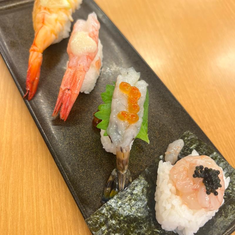 天然えびづくし4種盛り(スシロー 三木店)