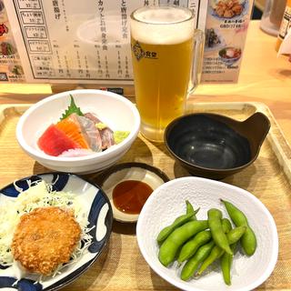 ちょい呑みセット(築地食堂源ちゃん 横浜スカイビル店)