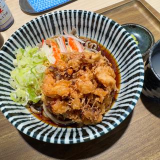 冷やしイカ下足天そば