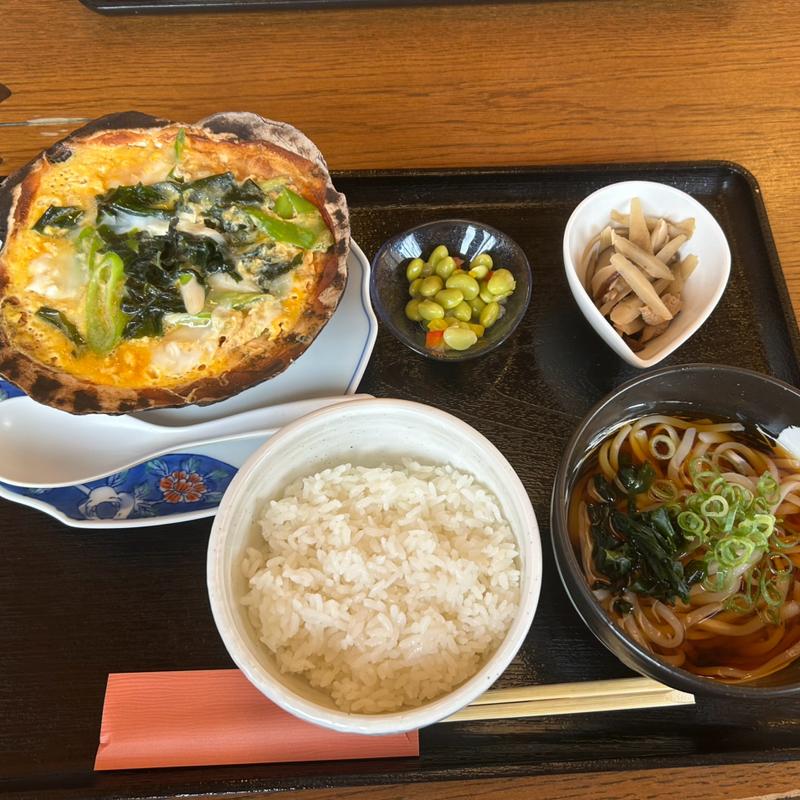 ホタテ貝焼き定食　ミニうどんセット(酒肴処番屋)