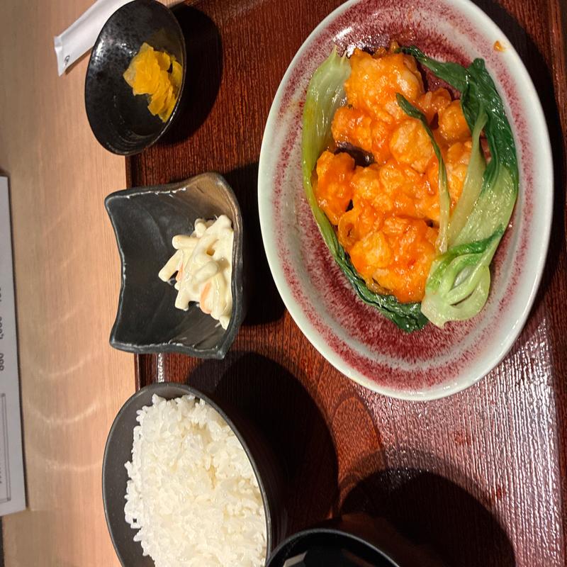 エビチリソース定食(魚吉 札幌駅前本店)