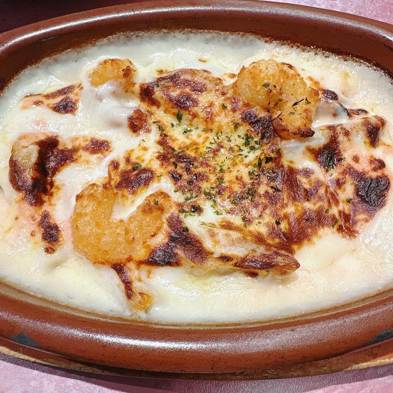 ポップコーンシュリンプとタラコのクリームグラタン(サイゼリヤ 梅田センタービル店)