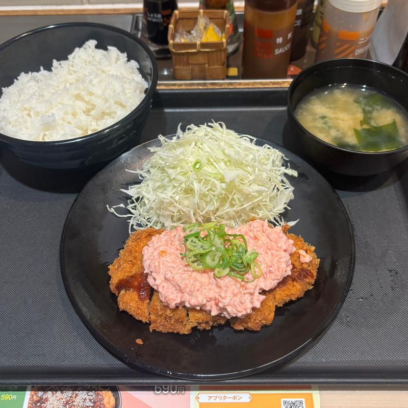 紅生姜タルタルチキンかつ定食(松のや 中野坂上店)