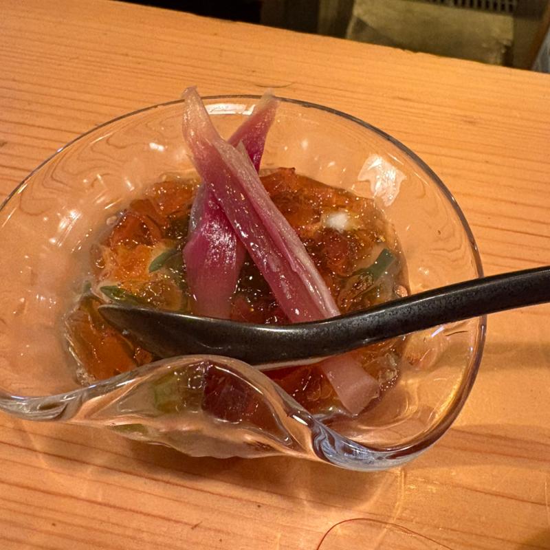 じゅん菜とミョウガの甘酢漬け(うお輝)