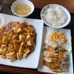 麻婆焼そば　棒棒鶏　ライス　スープ