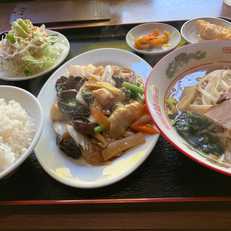 八宝菜醤油ラーメンセット(中華菜館 聚福軒)