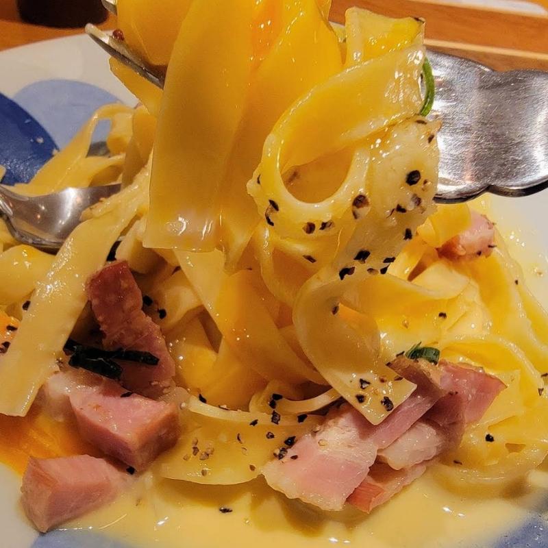 厚切りベーコンのカルボナーラ鎌倉風サラダセット(鎌倉パスタ 浦和パルコ店)