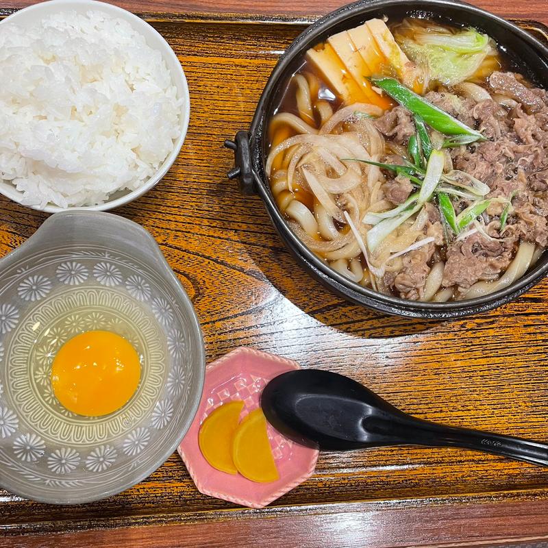 すき焼きうどん定食(あじよし)