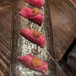 肉寿司　ウニのせ