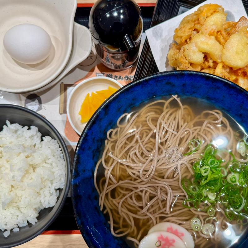 かき揚げ天そば(資さんうどん南津守店)