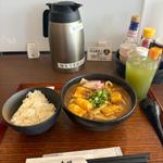 カレーうどんとライスAセット　明日葉ジュース付き