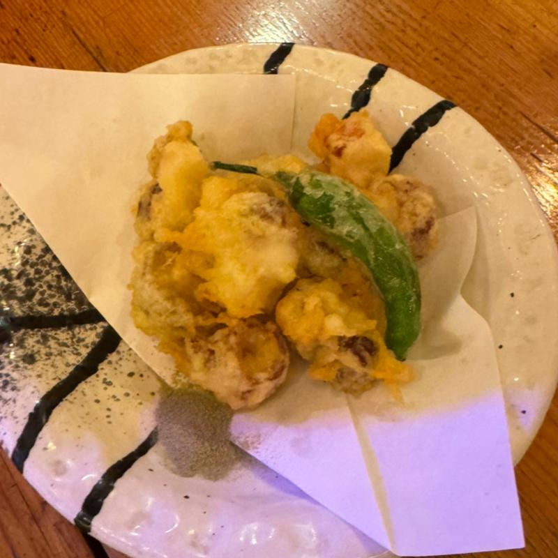 活生蛸天ぷら(魚○ 本店)