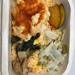 あえて、甘辛海老チリ。オムライス風まぜご飯