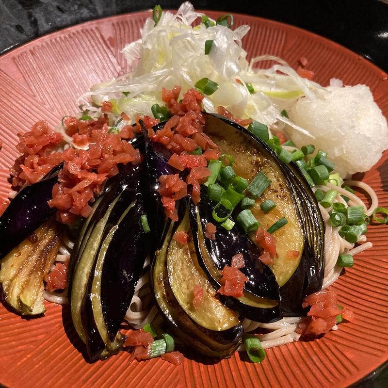 揚げ茄子梅おろし蕎麦(彩キッチン ゆらり)