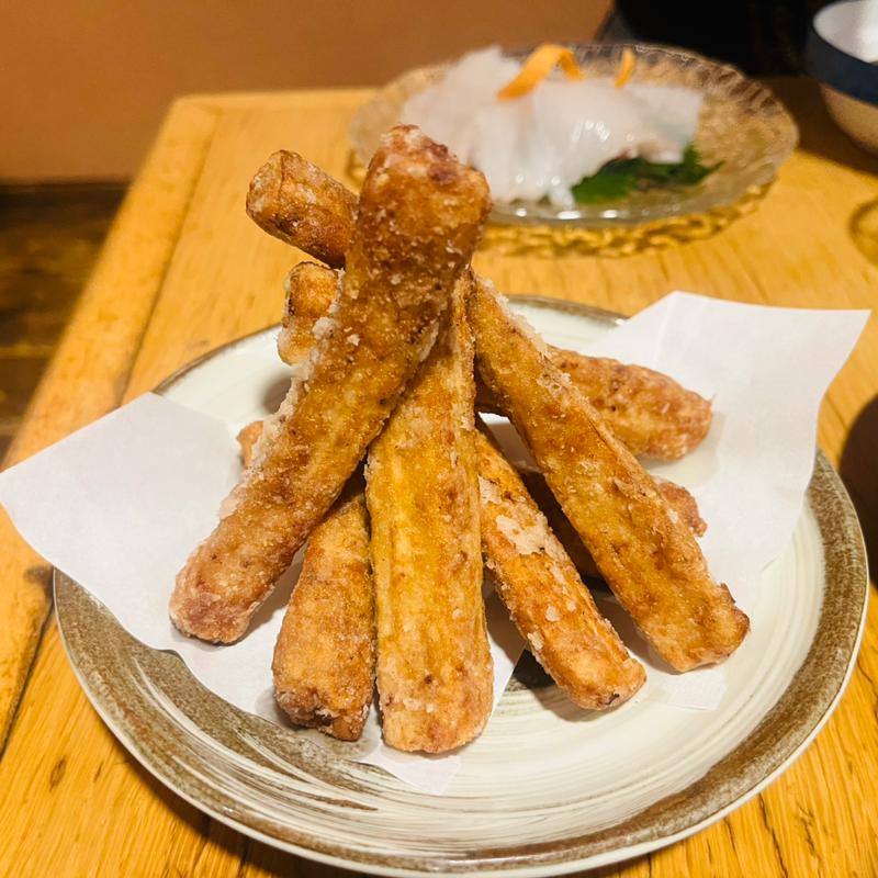 白ゴボウの唐揚(串ぼうず)