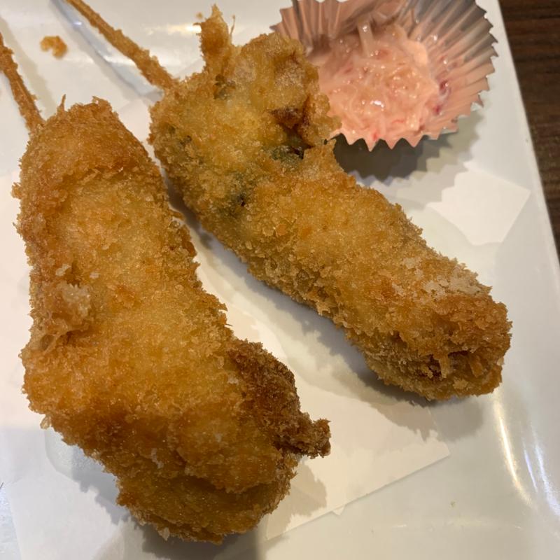 芋もちの大葉肉巻きフライ串(清龍 池袋西口店)