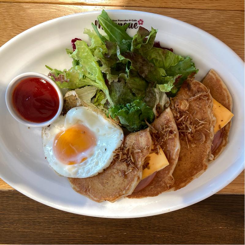 ハムチーズサンドパンケーキプレート(メレンゲ たまプラーザ店)