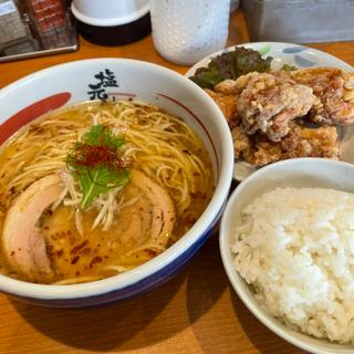 天然塩ラーメン(唐揚げセット)(塩元帥 京田辺店 )