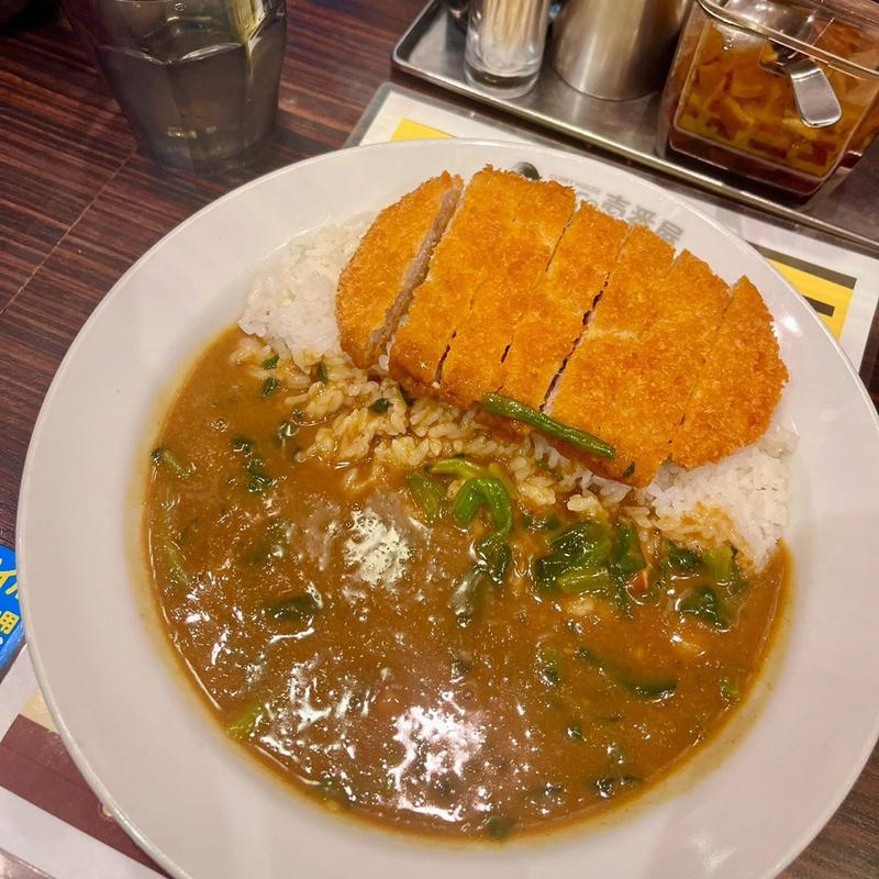 チキンカツカレー ハーフほうれん草(カレーハウス CoCo壱番屋 小田急祖師ヶ谷大蔵駅前店)