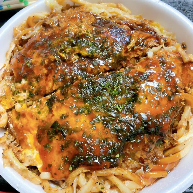 うどん肉玉イカ天入り(お好み焼 一休)