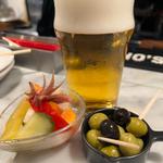 生ビール　ピクルス　オリーブ