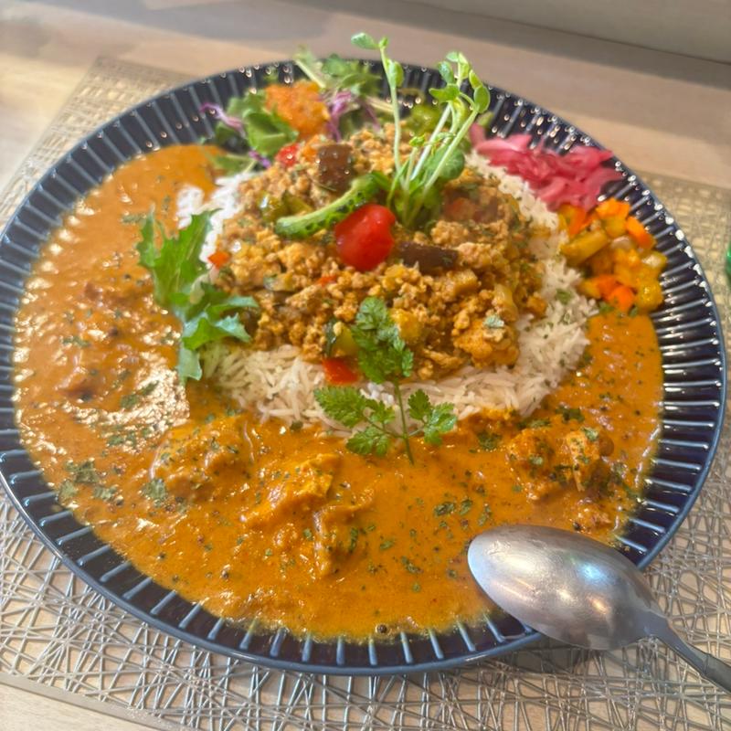 あいがけ【チキンカレー・夏野菜キーマ】(すぱいすにきいてみた＠plants)