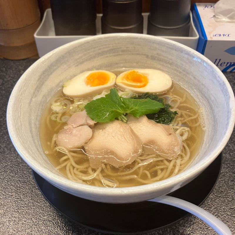 海塩＋味玉(自然派らーめん 満麺の笑み)