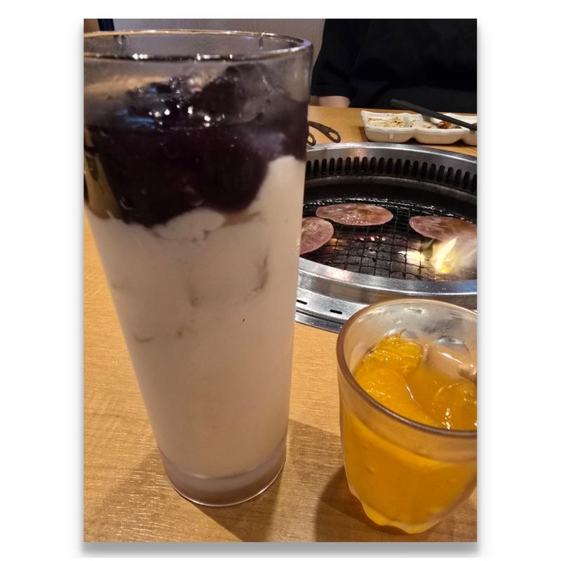 飲むデザート ブルーベリーミルクムース＆みかんゼリー(焼肉きんぐ 市川鬼高店)