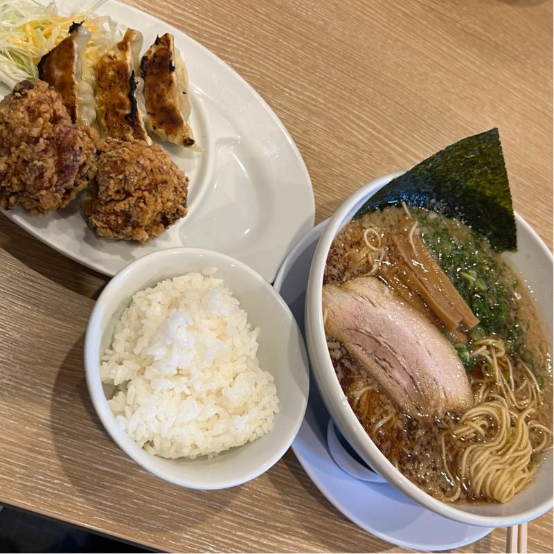 丸星セット(背脂醤油らーめん まる星)