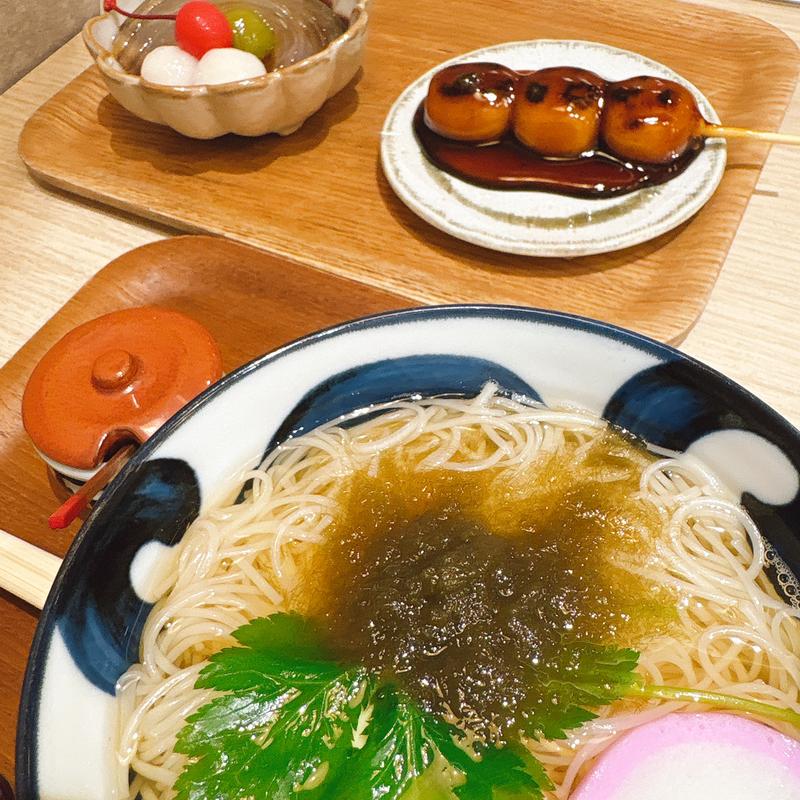 にゅうめんと甘味セット(甘党まえだ ホワイティうめだ店)